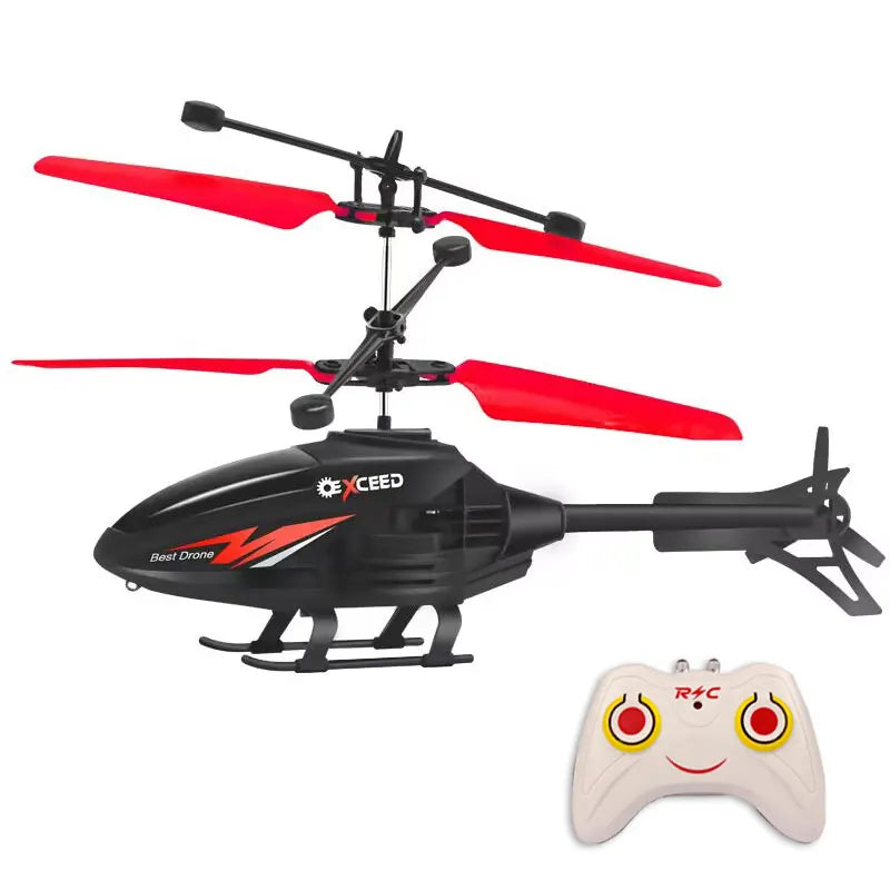 Mini Remote Control Airplane Helicopter – Gesture Sensing with Flashing Lights for Kids
