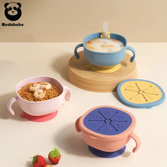 Modabebe 2PCS Baby Sucker Bowl Set – Waterproof Suction Snack Bowl, Kids Tableware, Children’s Dishes, Kitchenware