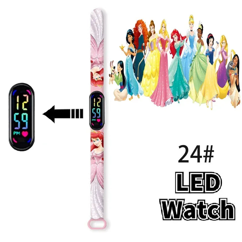 Disney Princess Frozen Elsa Kids Digital Watch Cartoon LED Touch Waterproof Electronic Birthday Gift Toy