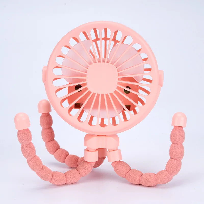 Portable Cart Stroller Fan Clip-On for Baby 600mAh USB Rechargeable Handheld Electric Fan with 3 Speeds for Home and Outdoor Use