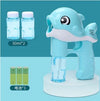 Automatic Dolphin Bubble Gun for Kids - Handheld Battery-Operated Bubble Blower Toy with 2 x 50ml (1.7 fl oz) Bubble Solution