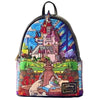 PU Leather Stitch Scrump Plush Mini Backpack – Beauty and the Beast Cogsworth Double Shoulder Bag