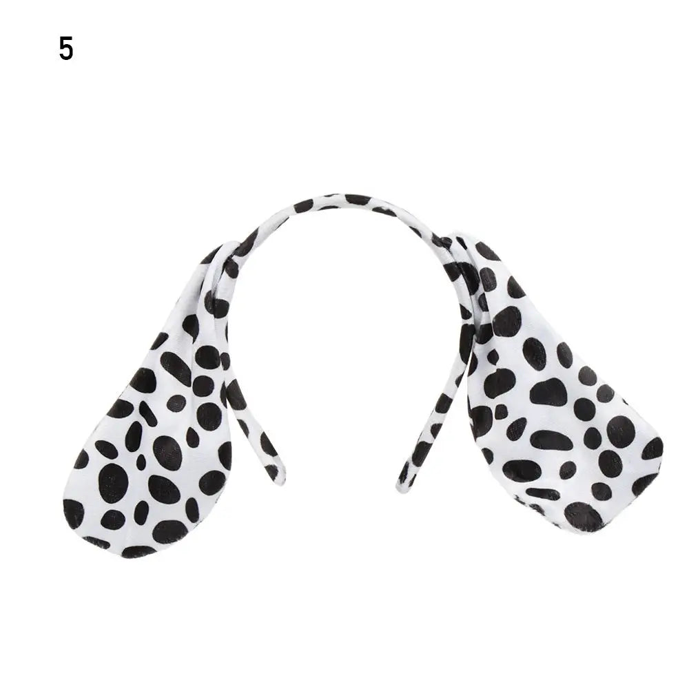 Plush Animal Ears Headband – Cartoon Dog Zebra Tiger Hairband, One Size for Kids & Adults, Cosplay Party Accessory