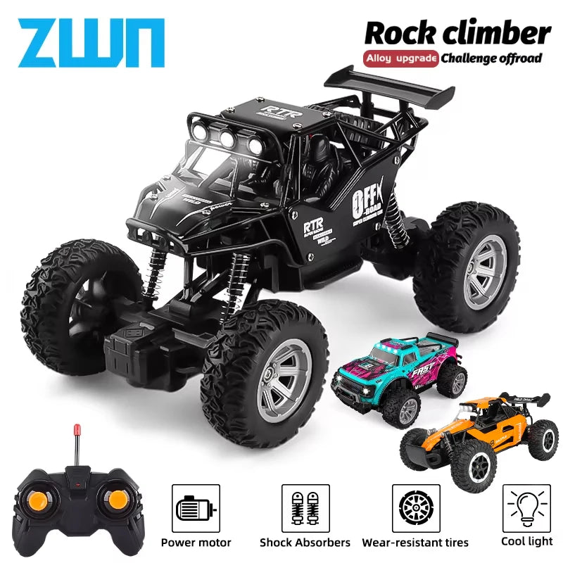 ZWN 1:16/1:20 RC Car with LED Light and 2WD Off-Road Climbing Remote Control
