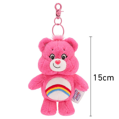 Sanrio Kawaii Care Bears Rainbow Bear Plush Keychain – Anime Bag Pendant with Sound for Kids