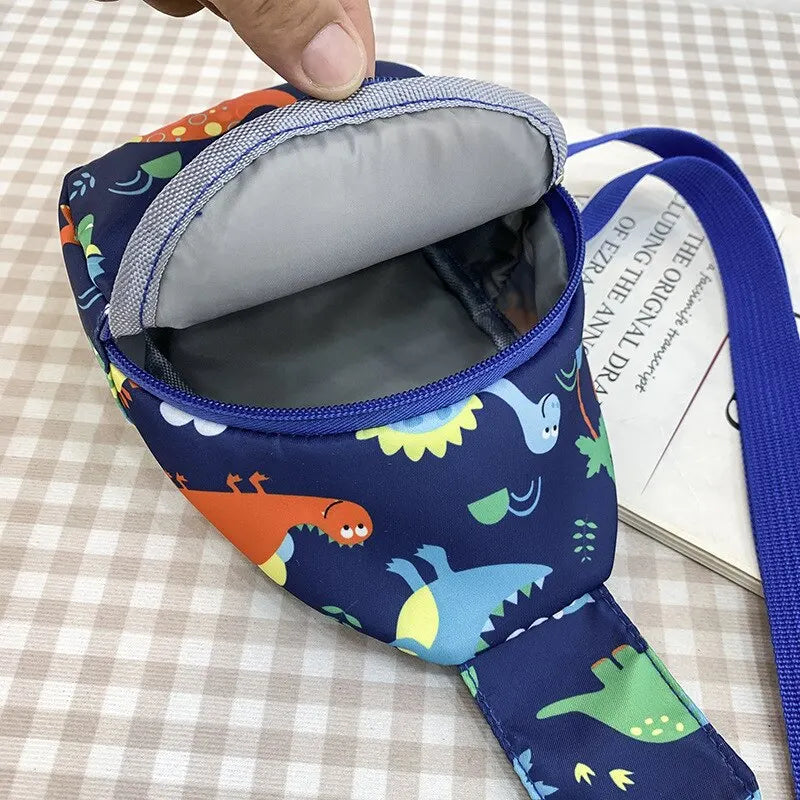 Children's Cute Dinosaur Shoulder Bag – Casual Nylon Messenger Bag, Coin Purse for Baby Girls & Boys, Small Chest Handbag for Kids - Kidzy Market