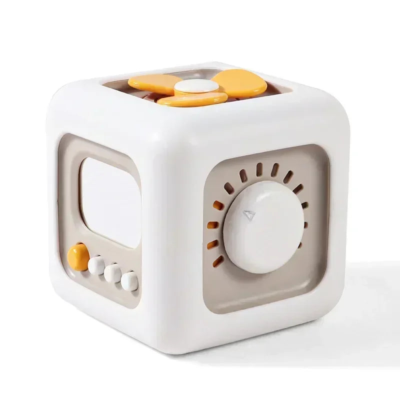 6-in-1 Montessori Cube Toy – Sensory Busy Board with Drawer, Skill Practice and Fidget Educational Toy for Boys and Girls