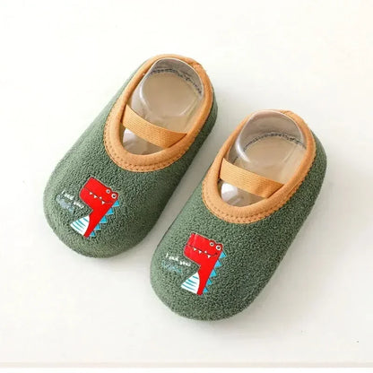 Baby Anti-Slip Socks Newborn Warm Crib Floor Shoes with Rubber Sole for Children Boy Toddler Girl Infant Cute Kids Slippers