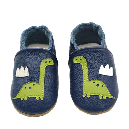 Toddler Baby Shoes – Newborn Infant Boys & Girls Soft Genuine Cowhide Moccasins, First Walkers, Skid-Proof (0-24M)