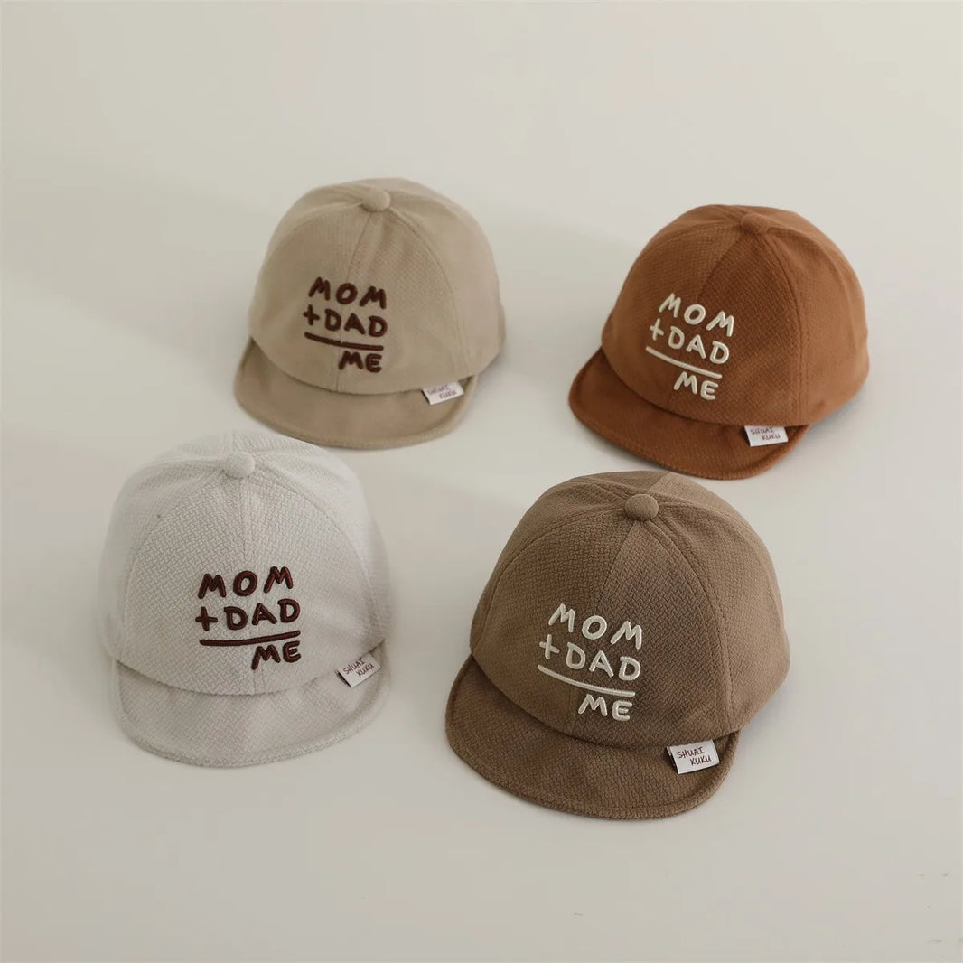 Adjustable Cotton Duckbill Hat for Baby & Toddler – Letter Embroidered Peaked Cap, Unisex Snapback