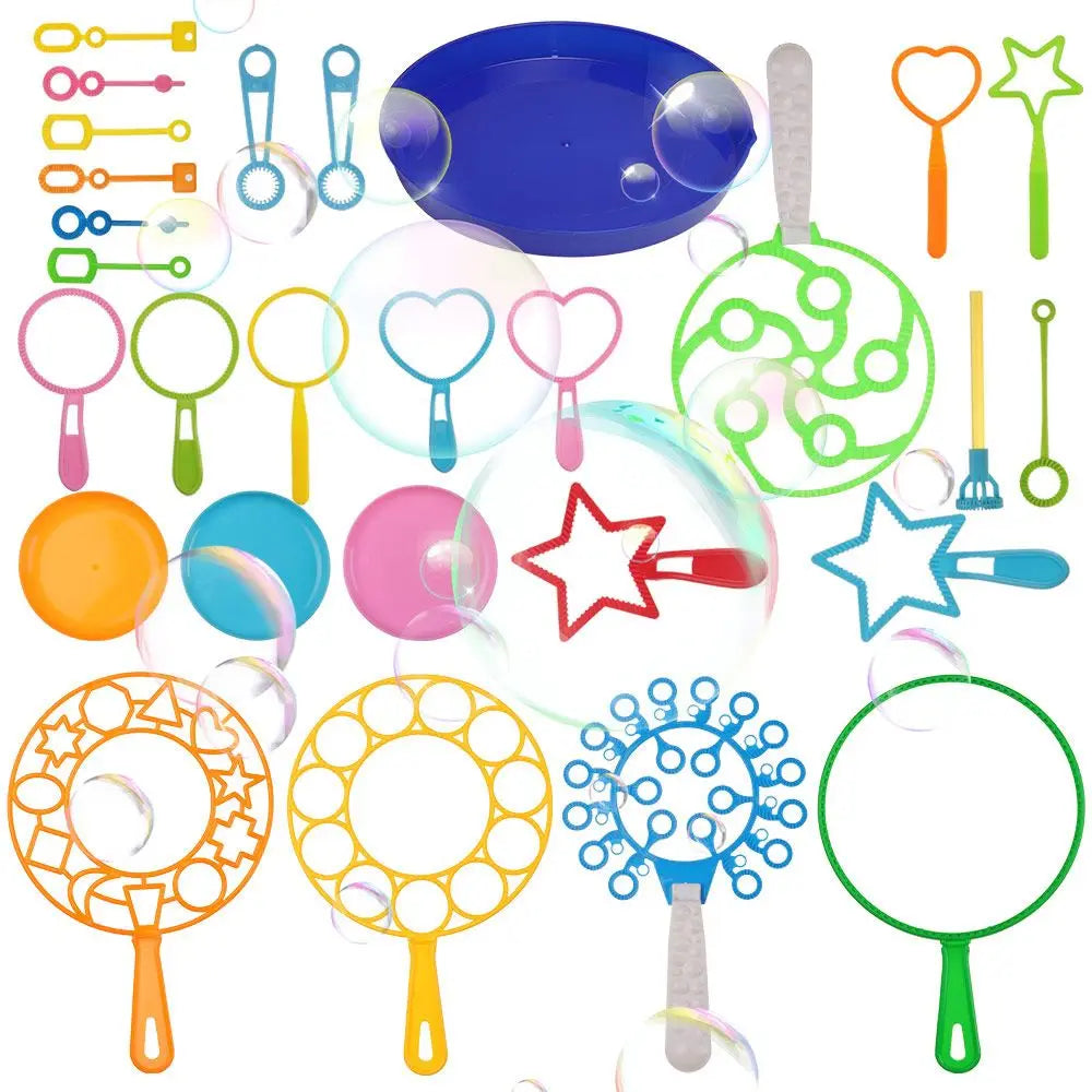 Kids Bubble Wand & Blower Toy Set - Outdoor Bubble Maker for Parties, Birthdays & Play
