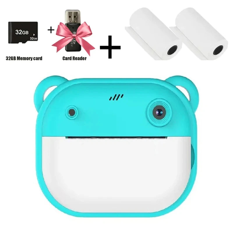 Children's Digital Camera with Instant Thermal Print, Photo and Video, Includes 32GB Memory Card