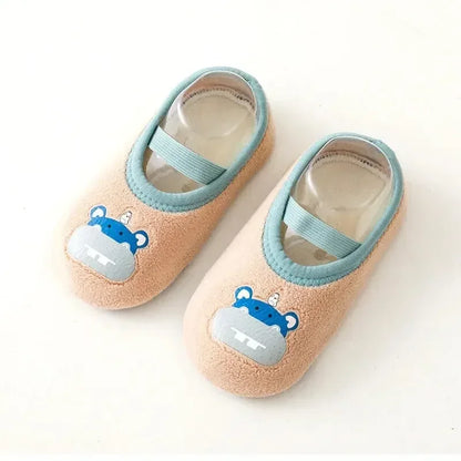 Baby Anti-Slip Socks Newborn Warm Crib Floor Shoes with Rubber Sole for Children Boy Toddler Girl Infant Cute Kids Slippers