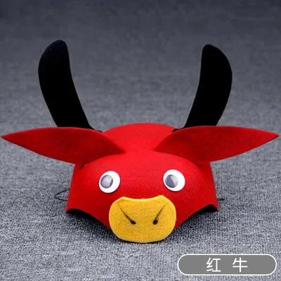 Kids Forest Animal Felt Party Hat – Duck, Bird & Rabbit Carnival Cap | Children's Day Party Costume