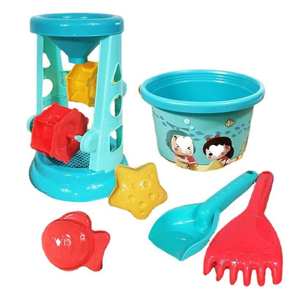23Pcs Summer Beach Toy Set With Bucket, Watering Bottle & Shovels — Kids Sand & Water Play Tools