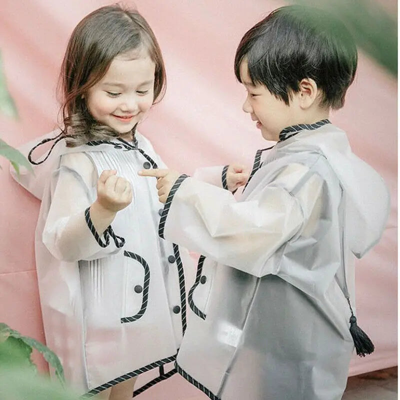 Kids Kids Waterproof Clear Rain Poncho Raincoat
