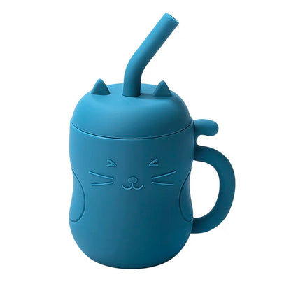 1pc Baby Silicone Straw Cup - BPA-Free, Portable Snack Container, Leakproof Kids Learning Drink Cup & Feeding Cup