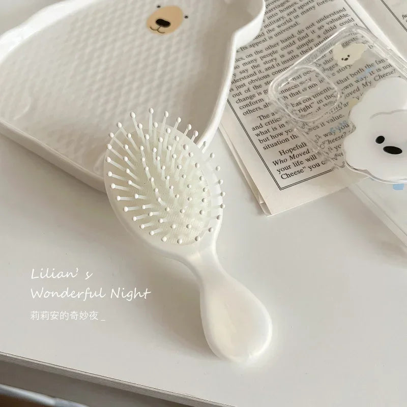 1 Piece Small Toddler Girl Hair Brush - Solid Color Massage Air Cushion Comb for Kids - Lovely Hair Care Tool