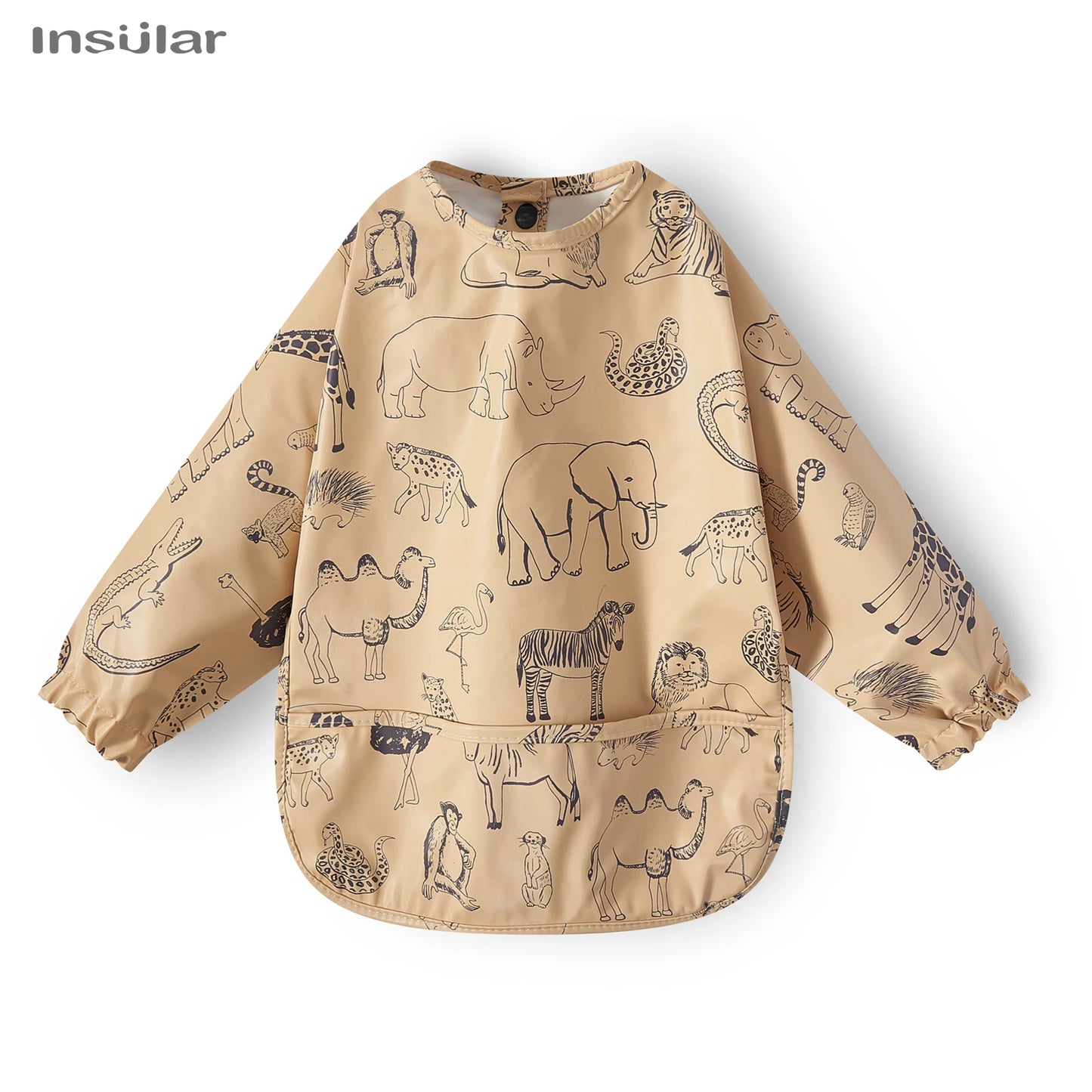 Waterproof Long-Sleeve Baby Bib with Pocket – Full-Cover Feeding Apron for Mess-Free Mealtime - Kidzy Market