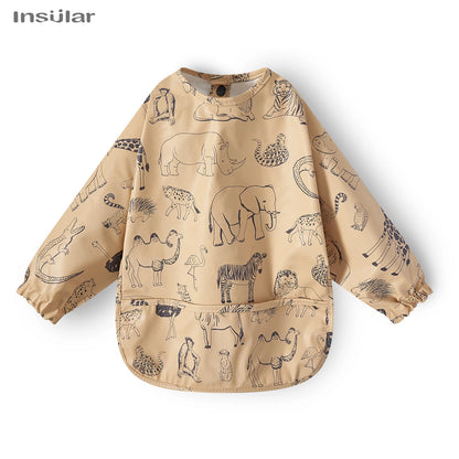 Waterproof Long-Sleeve Baby Bib with Pocket – Full-Cover Feeding Apron for Mess-Free Mealtime - Kidzy Market