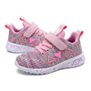 Girls Breathable Mesh Sneakers - Cute Cartoon Hook & Loop Slip-On Casual Sport Shoes for Kids