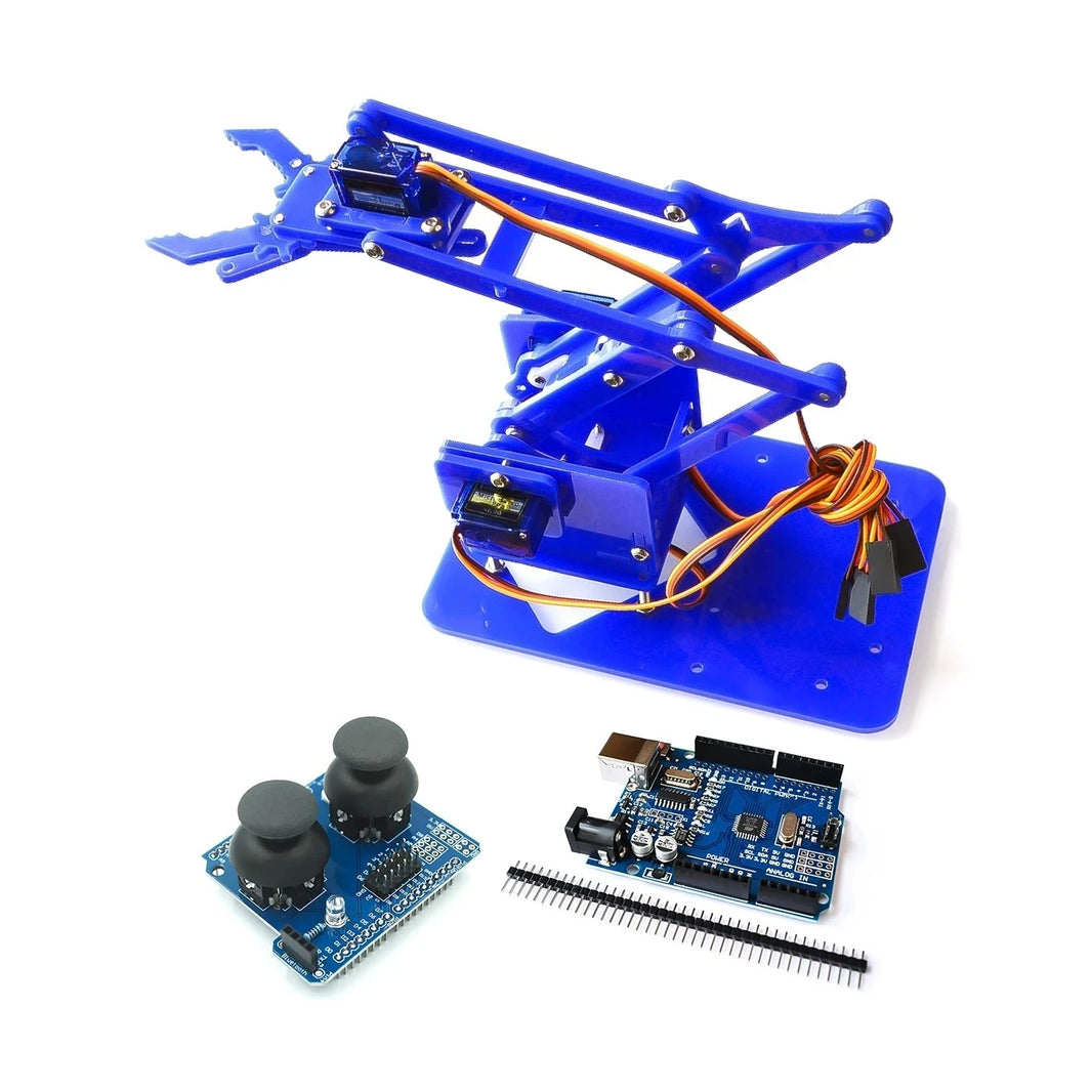 SG90 4 DOF Unassembled Acrylic Mechanical Robot Manipulator Claw for Arduino, UNO Programmable DIY Robot Arm Starter Kit