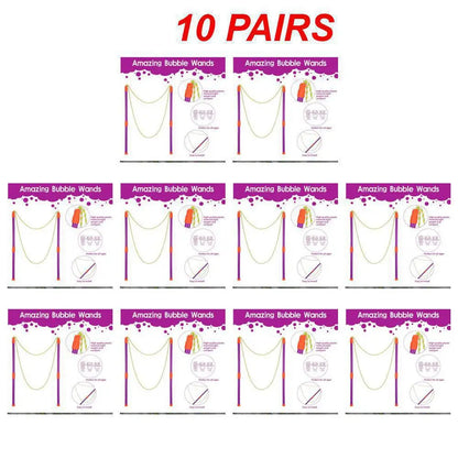 Outdoor Giant Bubble Wand Set - 2-Pack Foldable Bubble Wands (28 cm / 11 in Sections) for Kids, Parties & Rainbow Bubbles