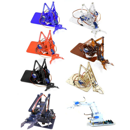 SG90 4 DOF Unassembled Acrylic Mechanical Robot Manipulator Claw for Arduino, UNO Programmable DIY Robot Arm Starter Kit