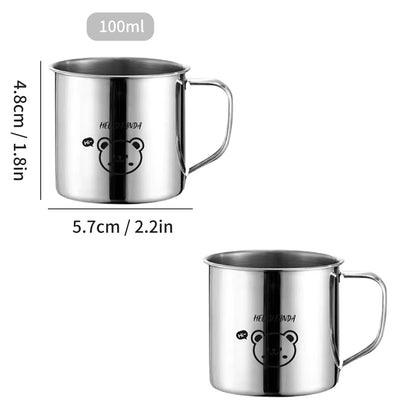 WORTHBUY 304 Stainless Steel Mini Mug with Handle — Anti-Drop Portable Kids Water & Milk Cup for Tea & Outdoor Picnic Drinkware