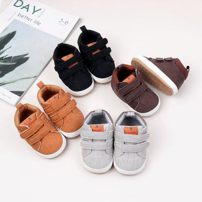 Baby Shoes Soft PU High Quality TPR Anti-Slip Sole Spring & Autumn Style for Newborn Toddler Boys and Girls