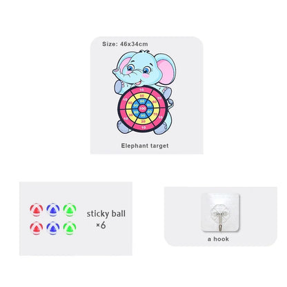 Dinosaur Sticky Ball Bow & Dartboard Set – Elephant Target Educational Slingshot Arrow Toy for Kids Outdoor Games