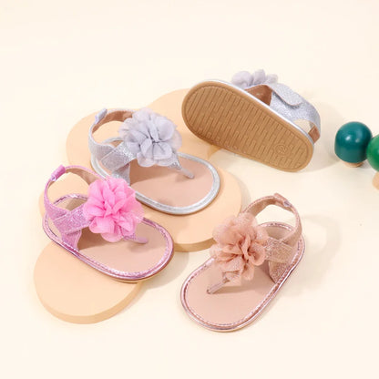 Baby Shoes Summer Sandal Cute Flower Anti-Slip Sole Newborn Toddler Prewalking Practice Shoes High Quality