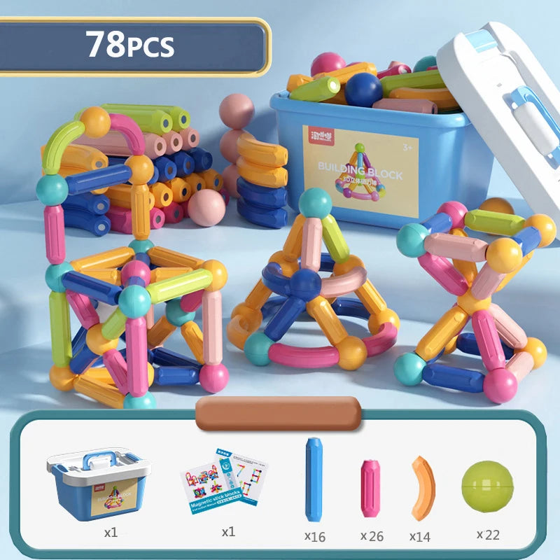 Magnetic Sticks Building Blocks Montessori Educational Toy
