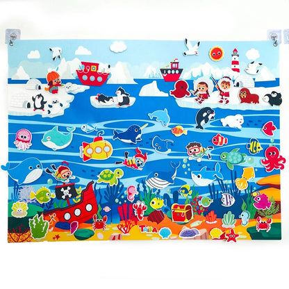 Farm Animals Felt Story Board Set – Storytelling and Early Learning Interactive Play Kit, Wall Hanging Puzzle Toy for Toddlers Gifts