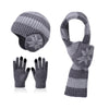 3-Piece Kids’ Winter Set – Plush Lining Hat, Scarf & Gloves with Earflaps, Knitted Beanie & Neck Warmer for Children (Ages 4-10)