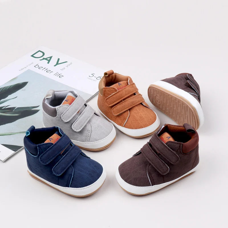 Baby Shoes Soft PU High Quality TPR Anti-Slip Sole Spring & Autumn Style for Newborn Toddler Boys and Girls