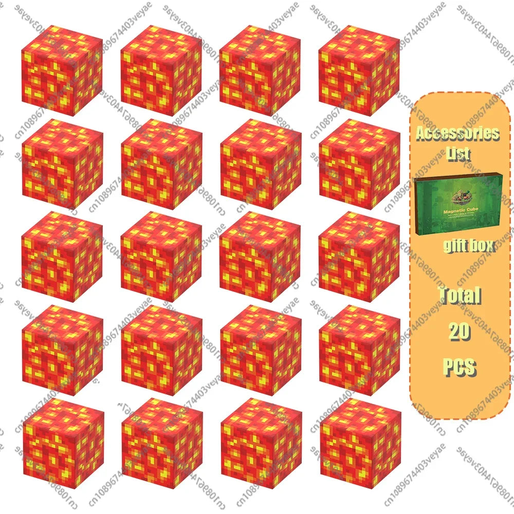 Magnetic Building Blocks Mine World Set – Magnet Cube DIY Model, STEM Sensory Toy for Kids 3+, Gift for Boys and Girls