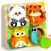 Montessori Wooden Shape Matching Building Blocks Toy for Toddlers Ages 2+ Early Learning Educational Puzzle