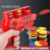 Children’s Flying Saucer Gun Toy – Foam Ejection with 25 Flying Discs, Outdoor Battle Game with Mini Soft Bullets