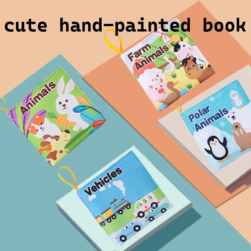 Visual Stimulus Cloth Book - Montessori Early Educational Toy, Cartoon Activity Fabric Book for Toddlers, Kids Gift for Babies