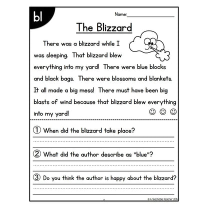 Phonics Reading Comprehension Passages Set – 4 Books for Kids' Phonics Skill Practice