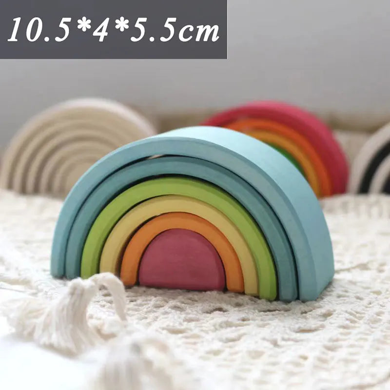 Montessori Mini Rainbow Building Blocks Stacking Sensory Toy