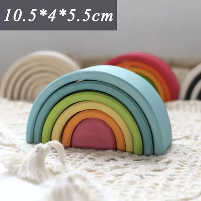 Montessori Mini Rainbow Building Blocks Stacking Sensory Toy