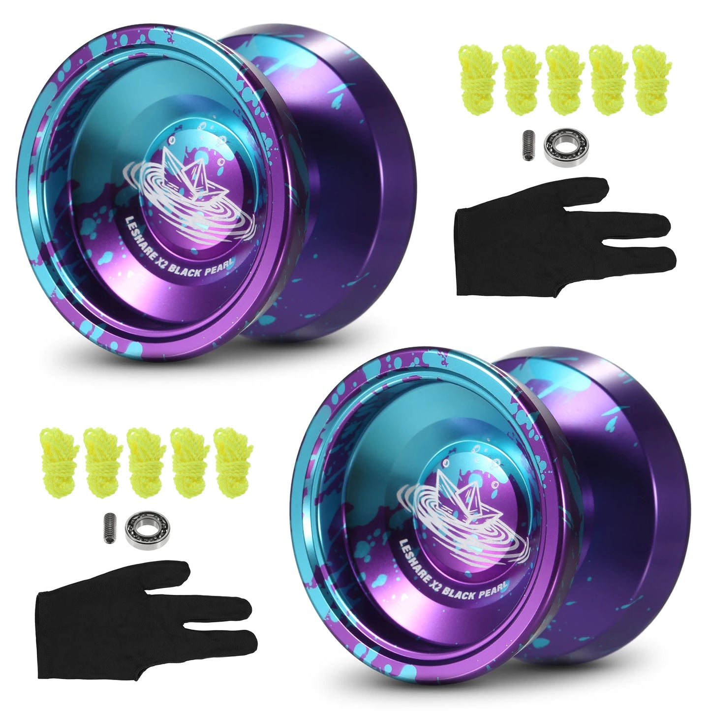 LESHARE Yoyo Ball - Aluminum Trick Yo-Yo with Bearing, Strings, and Gloves, Competitive Classic Toy Gift