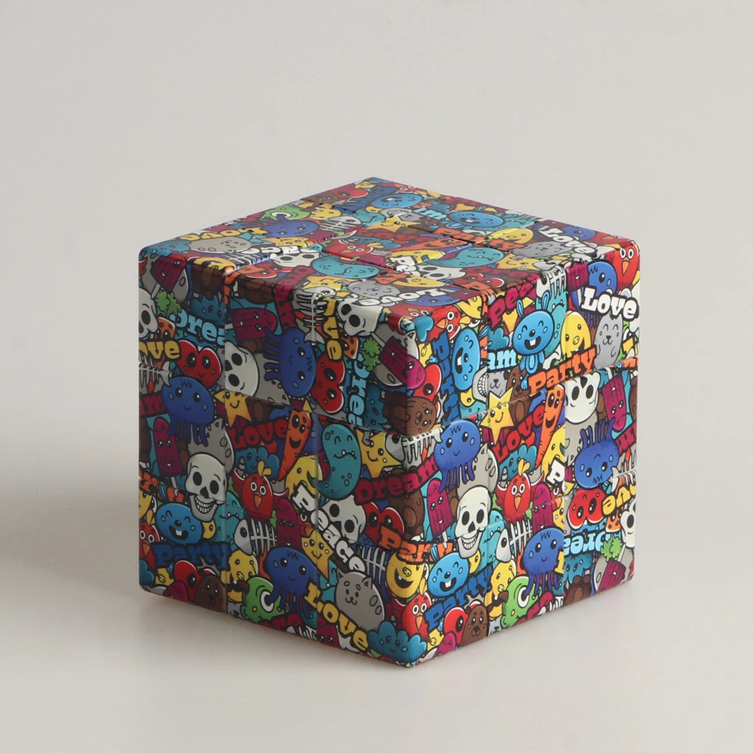Magic Cube 3x3x3, Cartoon Alien Dollar Graffiti UV, Fun Stress Relief Puzzle, Professional Smooth Speed Game, Children's Toy Gift