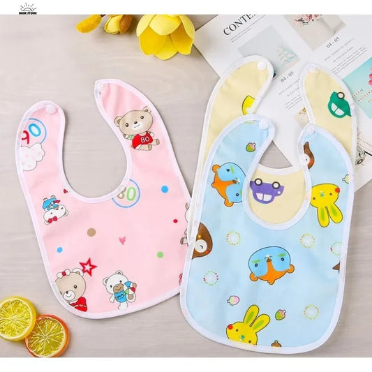 1 Pc Baby U-Shaped Waterproof Bib | Crystal Velvet Snap Lip Towel, Burp Cloth for Infants (0-3 Years) Feeding Essentials - Kidzy Market