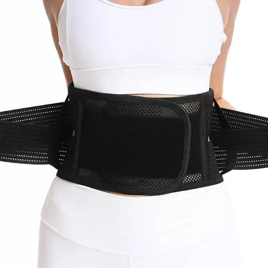 Back Brace Breathable Lumbar Support Belt, Adjustable Straps Lower Back Waist Brace for Sciatica Relief