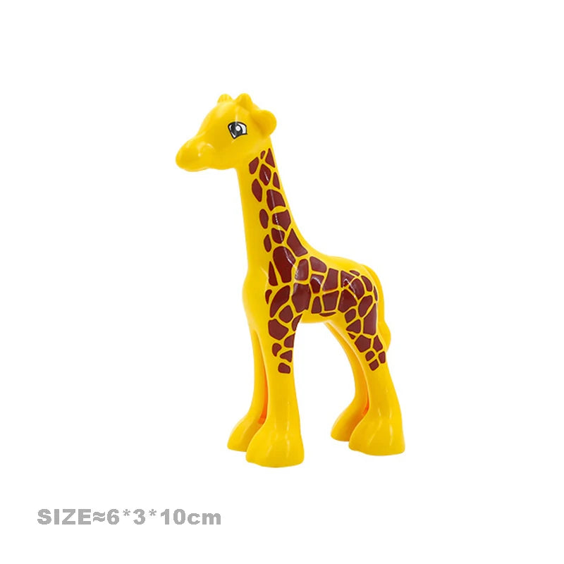 Big Size Building Blocks Farm Animals Set – Cat, Dog, Pig, and Rabbit Model Accessories Compatible with Bricks