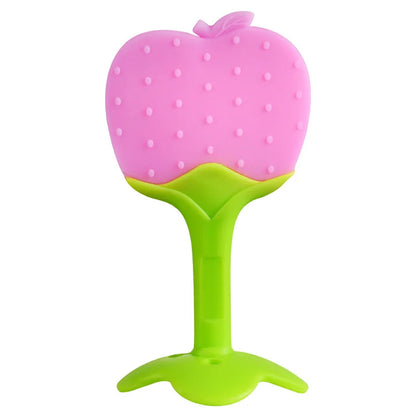 Baby Silicone Training Toothbrush - BPA Free Banana Shape Teether Chew Toy and Teething Ring for Infants