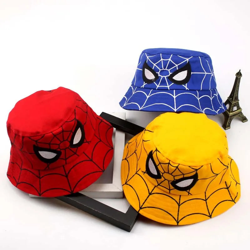 Kids Spider Cartoon Bucket Hat - Sun Fisherman Cap for Boys & Girls, Ages 2-7, One Size (52–53 cm / 20.5–20.9 in)